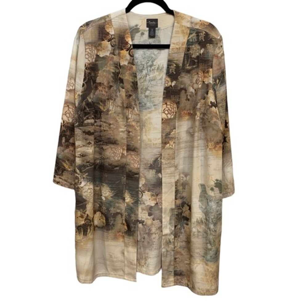 Chicos Travelers Collection Jacket Kimono Open‎ Front Size 3